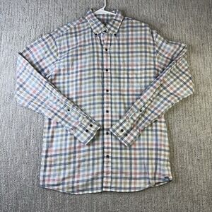Peter Millar Button Down Polo Men's Size Medium Gingham Check Lightweight